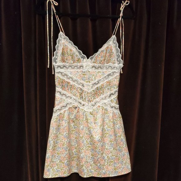 For Love And Lemons Other - Original LOVE & LEMONS Farrah Floral Mini Slip Dress XS